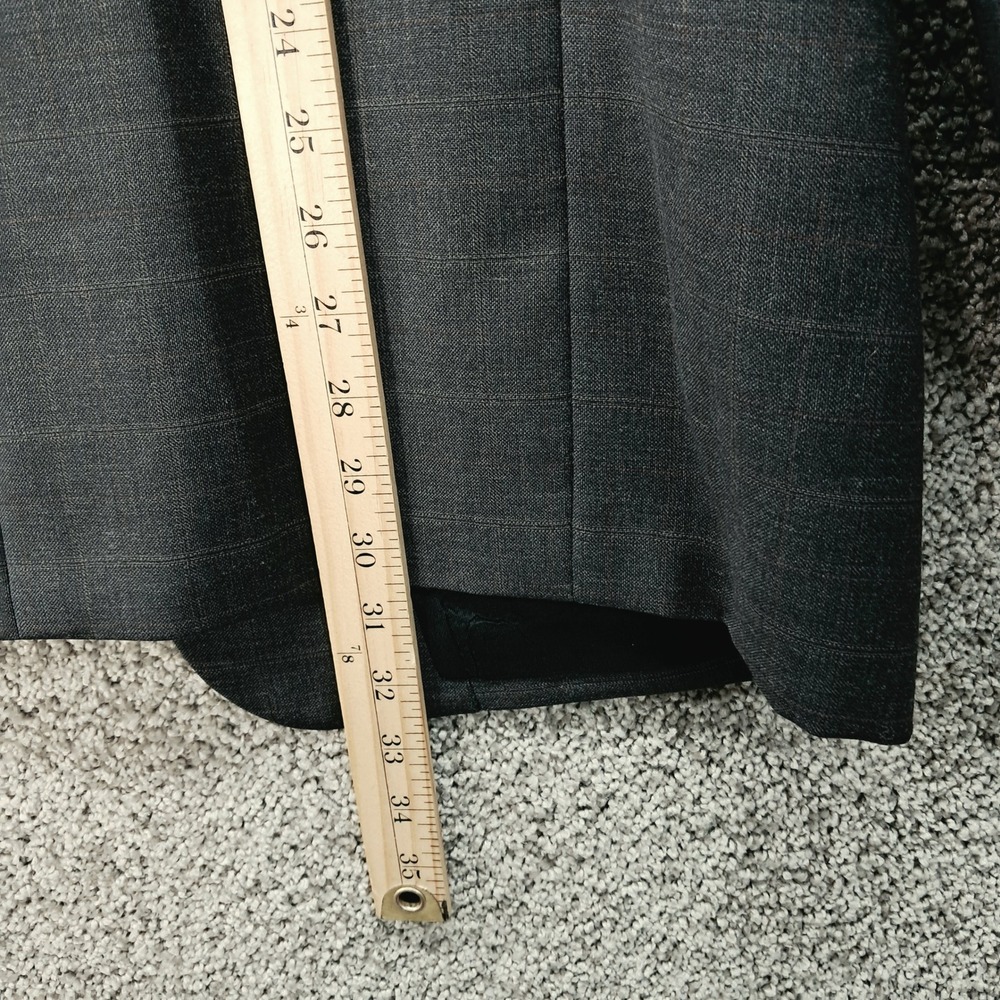 JD Christopher Mens 42R Grey Windowpane Plaid 100% Wool 2-Button Blazer Jacket - Picture 11 of 13